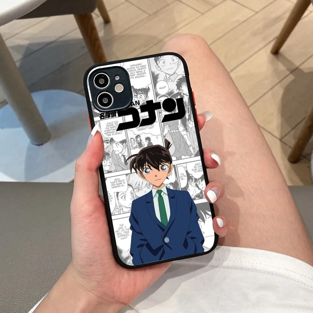 Casing ponsel Anime d-detective c-conan, casing tahan guncangan Matte mini untuk iPhone 14 X XR XS 7 8 Plus 11 12 13 pro MAX 13