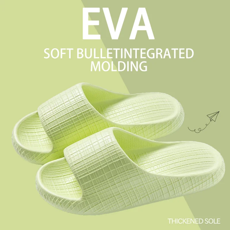 Women Grid Texture EVA Home Slippers Super Soft Open Toe Slides Lightweight Non Slip Indoor Bedroom Shoes