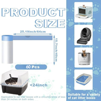 Drawstring Cat Litter Box Liners for Catlink / Petkit / Litter Robot/ Neakea Automatic Cat Litter Box Heavy-Duty Portable