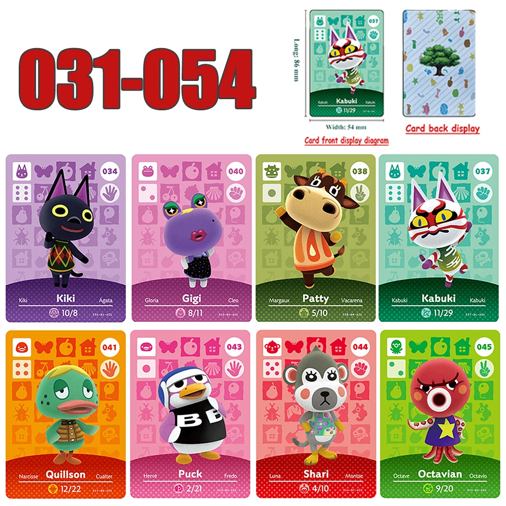 

Animal Crossing New Leaf Amiibo-карта NS Switch Новая NFC-карта 3DS Animal Crossing 031-054