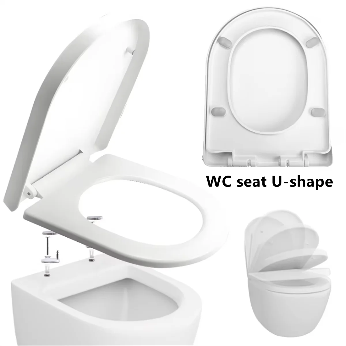 

U/V-образное сиденье для унитаза, медленное закрытие, тихая крышка, утолщенная, прочная для взрослых и детей, универсальные аксессуары для ванной комнаты