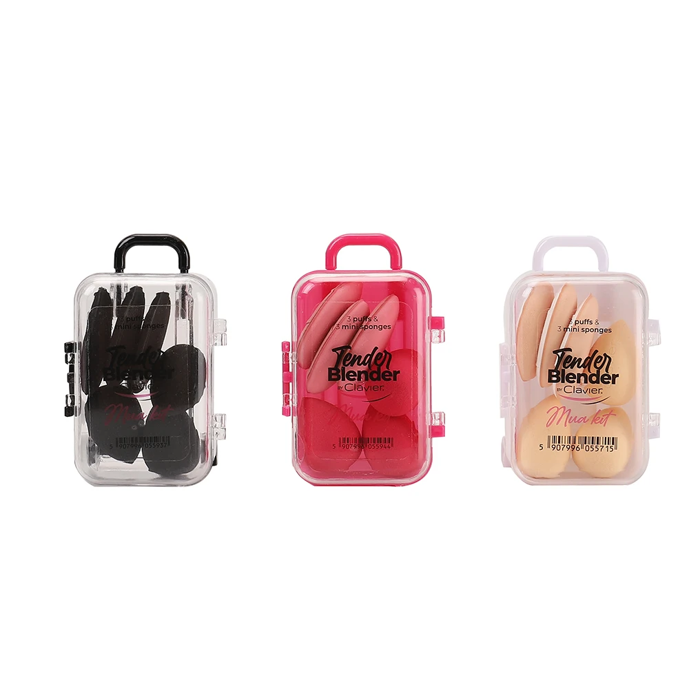 Mini Suitcase Makeup Sponge Portable Finger Makeup Egg Small Concealer Makeup Puff Dry And Wet Cosmetic Sponge Beauty Tool