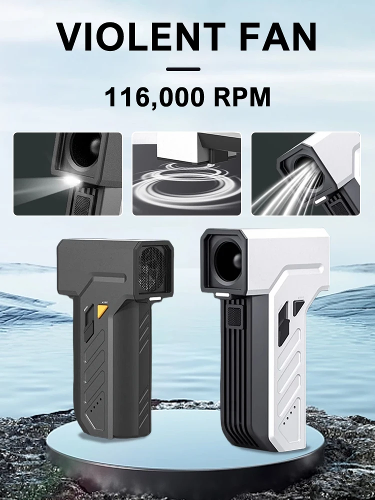 

klca Jetfan Ultra 4000mAh Compressed Air Duster Electric Blower 45m/s Portable Cordless 116000 RPM Rechargeable , Metal