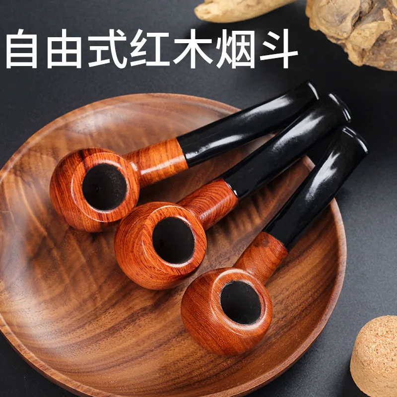 

Redwood Small Palm-sized Portable Men's Traditional Old-fashioned Dry Tobacco Pipe Creative Personality9mmFilter Small Wooden Sm
