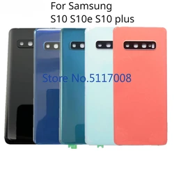 For Samsung Galaxy S10 Plus G975 G973 S10e G970 Back Battery Cover Rear Door Housing Case Glass Panel Camera Lens Parts