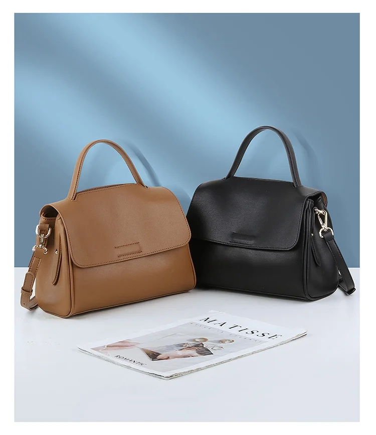 

High-end genuine leather women's handbag, top-grain cowhide women's Cambridge bag, business casual women's crossbody bag