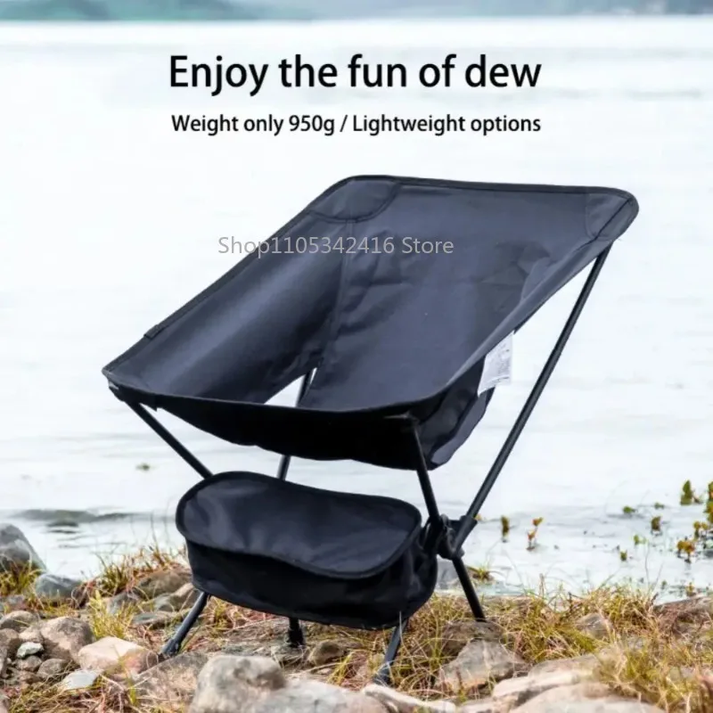 Outdoor Portable Folding Semi-Recliner Chair, Space-Saving Camping Picnic Barbecue Chair for Garden & Outdoor Activities