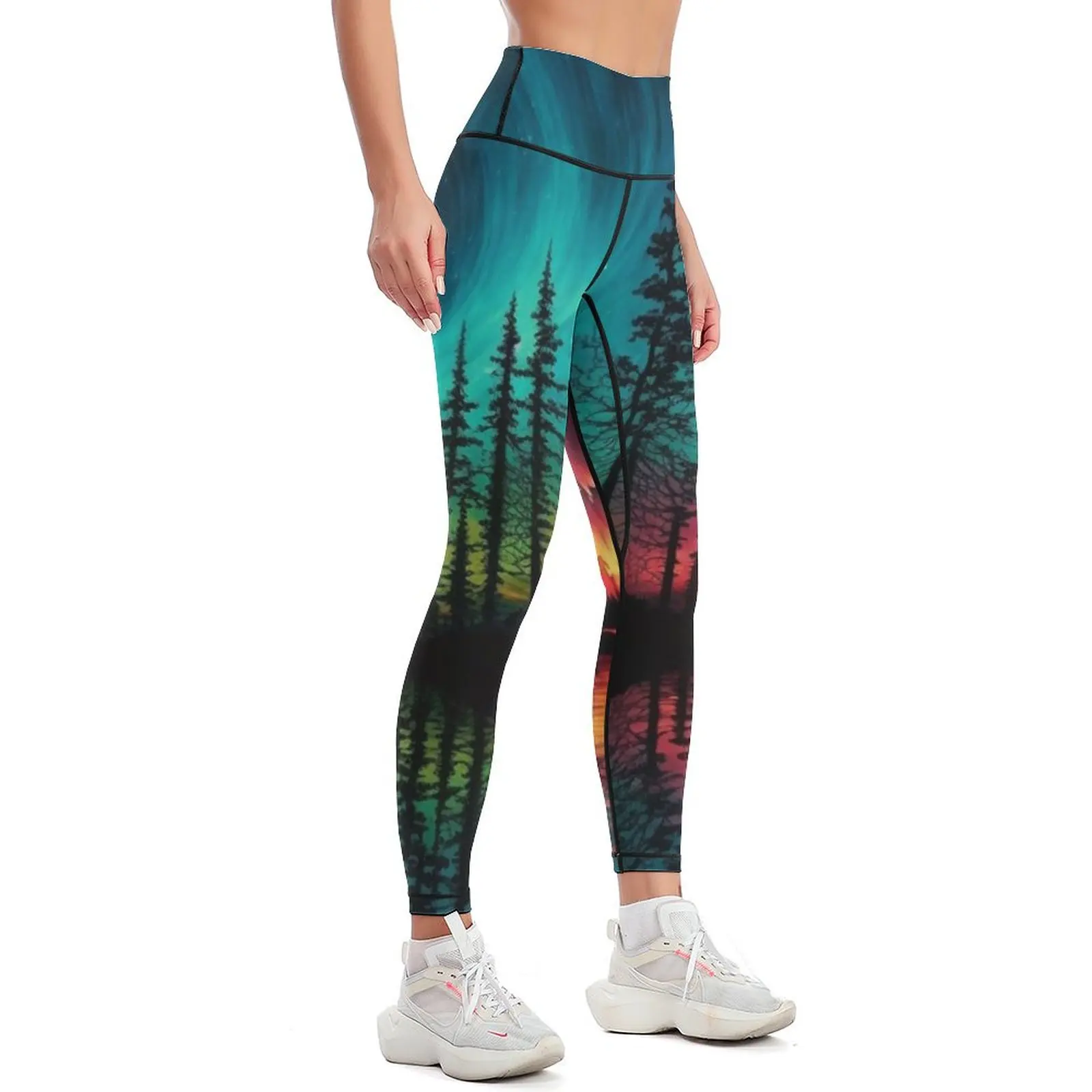 Aurora Borealis Alaska Leggings for fitness gym wear Fitness clothing Womens Leggings