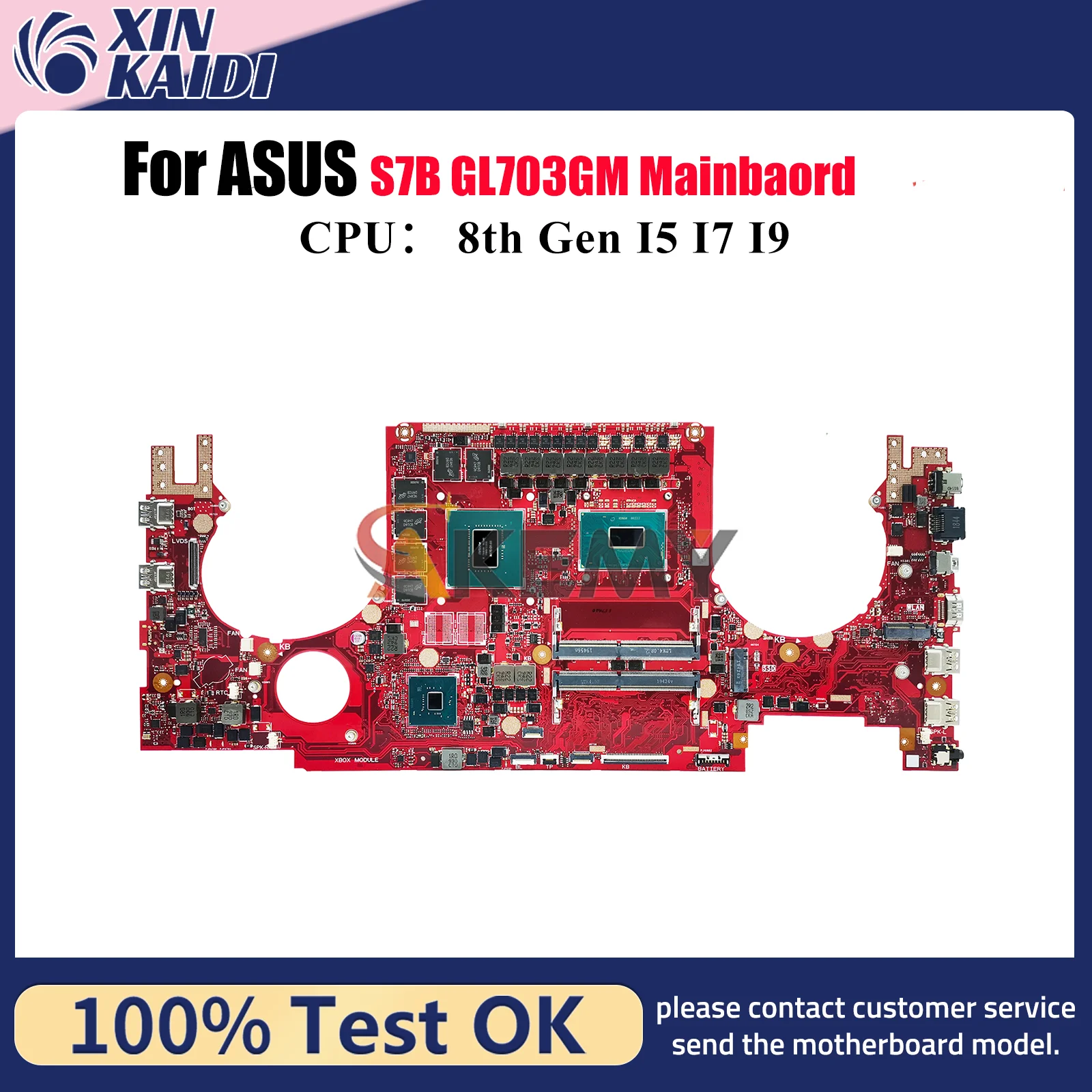 

GL703GS Laptop Motherboard For ASUS ROG Strix S7B GL703G GL703GM Notebook Mainboard With I5 I7 I9 CPU 100% tests OK fast ship