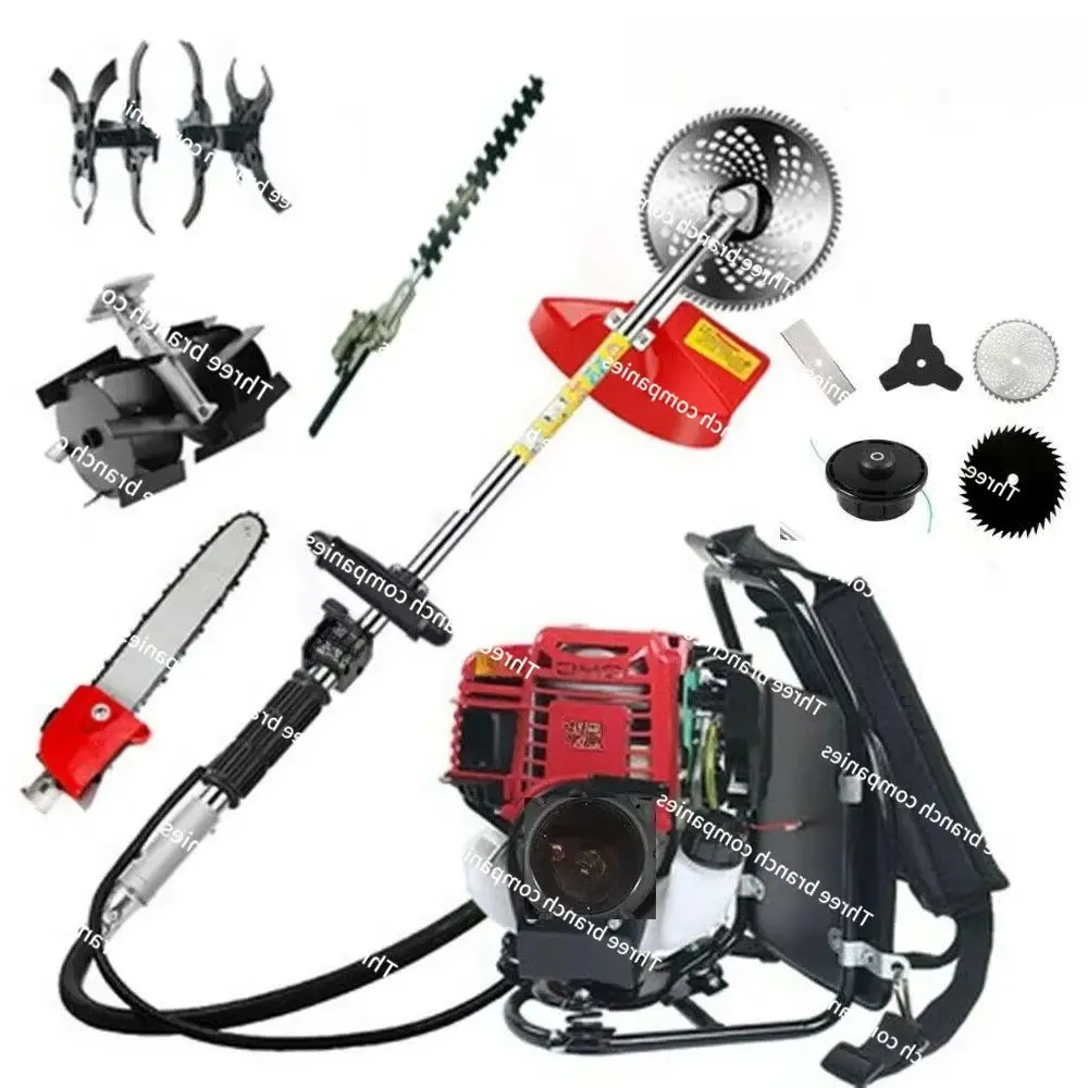 4-Stroke 10-in-1 Engine Backpack Hedge Trimmer  Grass Cutter Tiller Cultivator Lawn Mower Petrol Powered Multi-Function