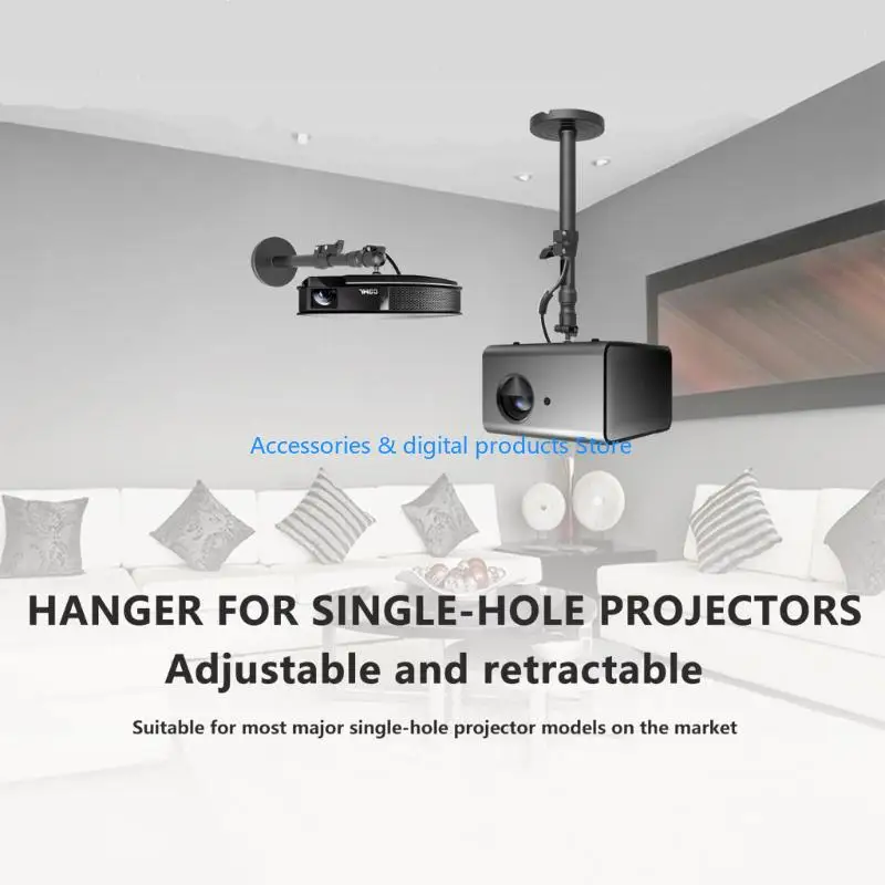 77JD Adjustable Projector Wall Mount 360°Rotatable Ceiling Hanging Holder Hanger