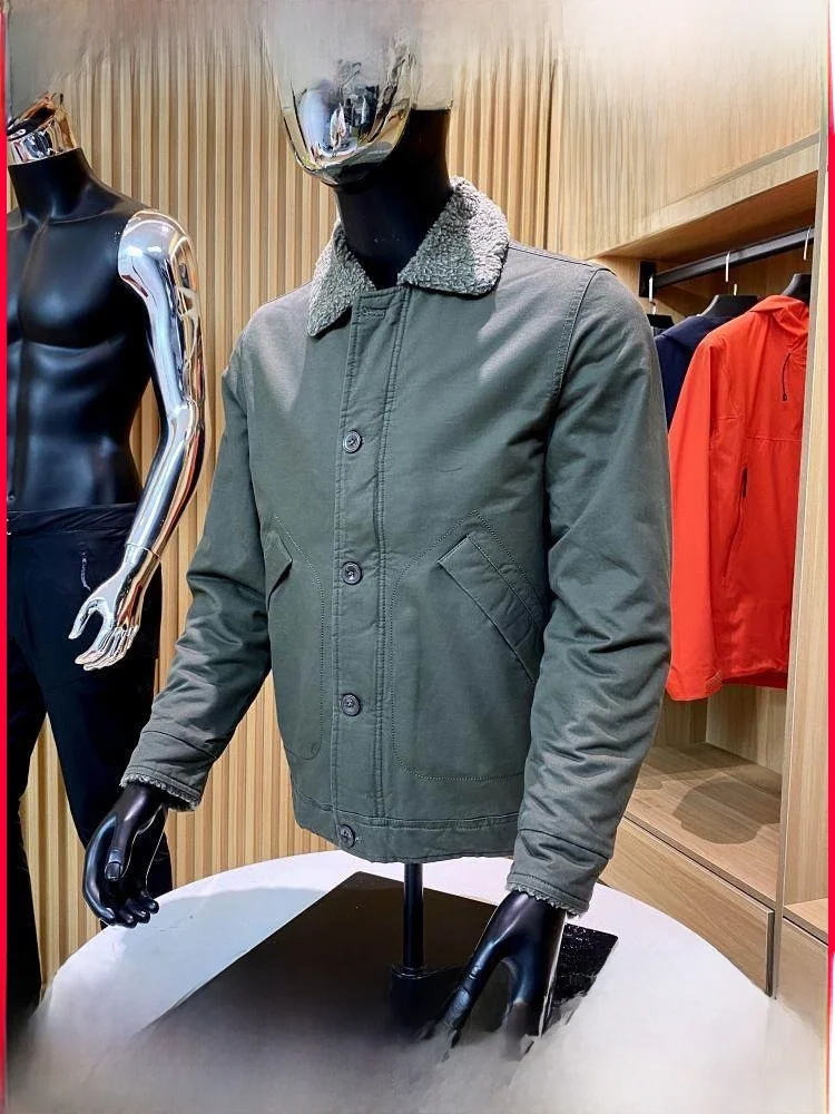 

Американский ретро тонкий мех ягненка, осенне-зимний мужской воротник, повседневное теплое пальто с воротником-стойкой, длинное свекло