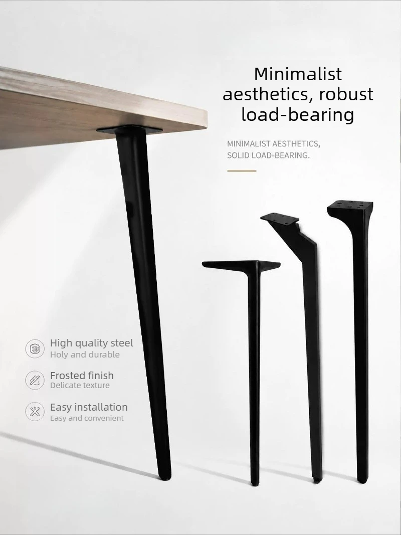 50/55/60/65/70/72/75CM Minimalist Table Legs Metal Coffee Table Legs Carbon Steel Support Legs Iron Edge Table Adjustable Feet