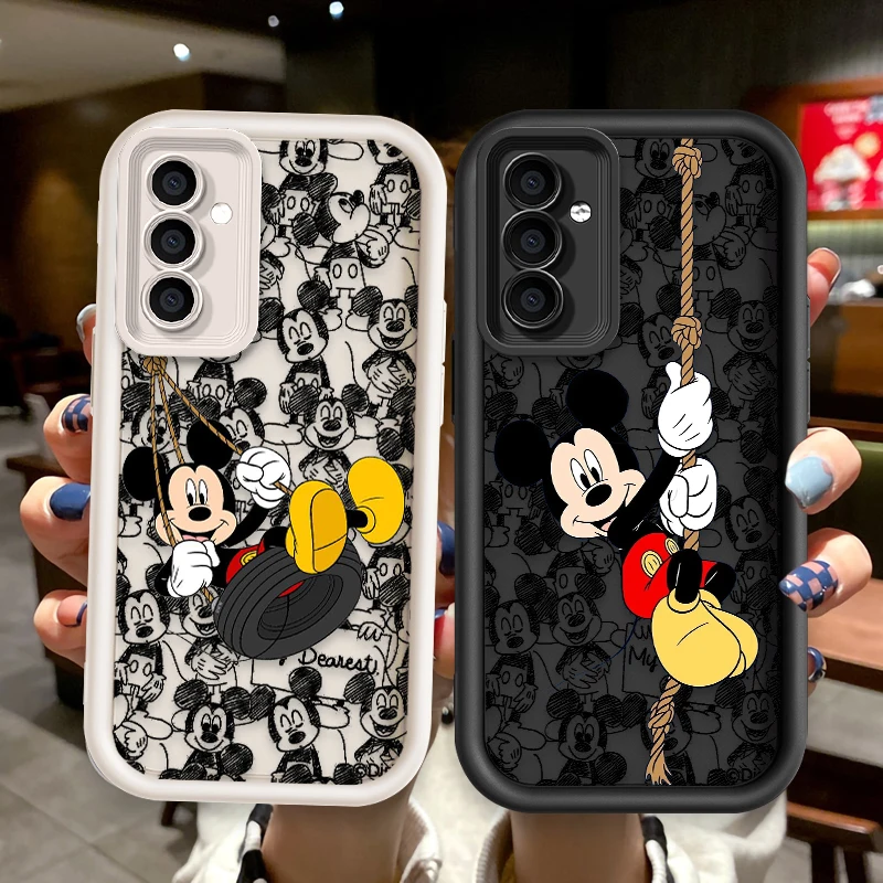 Funny Cartoon Goofy Mickey For Samsung Galaxy S24 S23 S22 S21 S20 Ultra Plus FE A22 A52 A53 A54 A71 Eye Ladder Phone Case