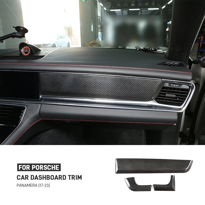 

Real Dry Carbon Fiber Car Central Control Dashboard Panel Trim Cover Car Interior Accessories For Porsche Panamera 971 2017-2023