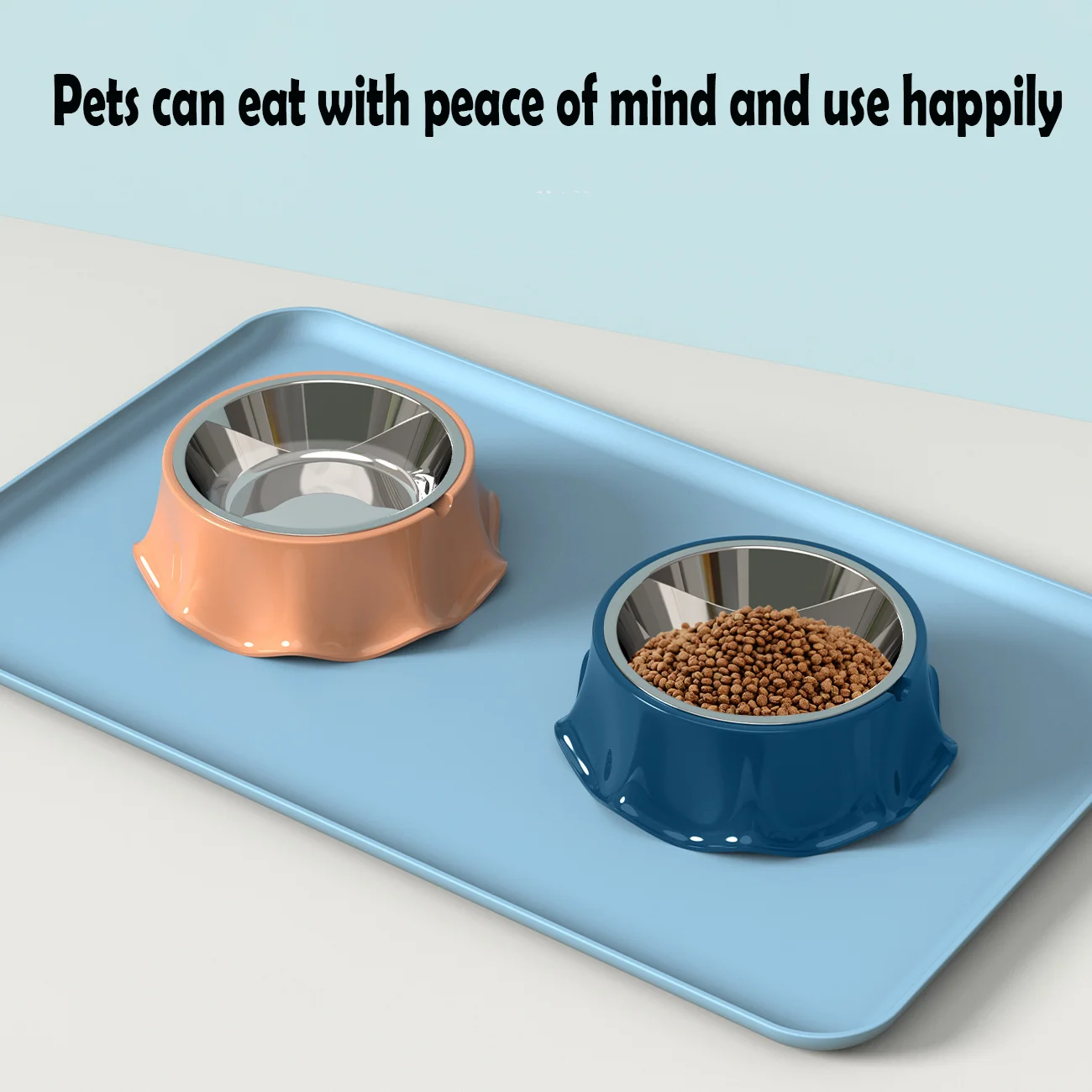 

New Cat Food Bowl Wholesale Stainless Steel Feeding Bowl Teddy Cat Drinks Water to Protect Cervical Neck Cat Food Bowl