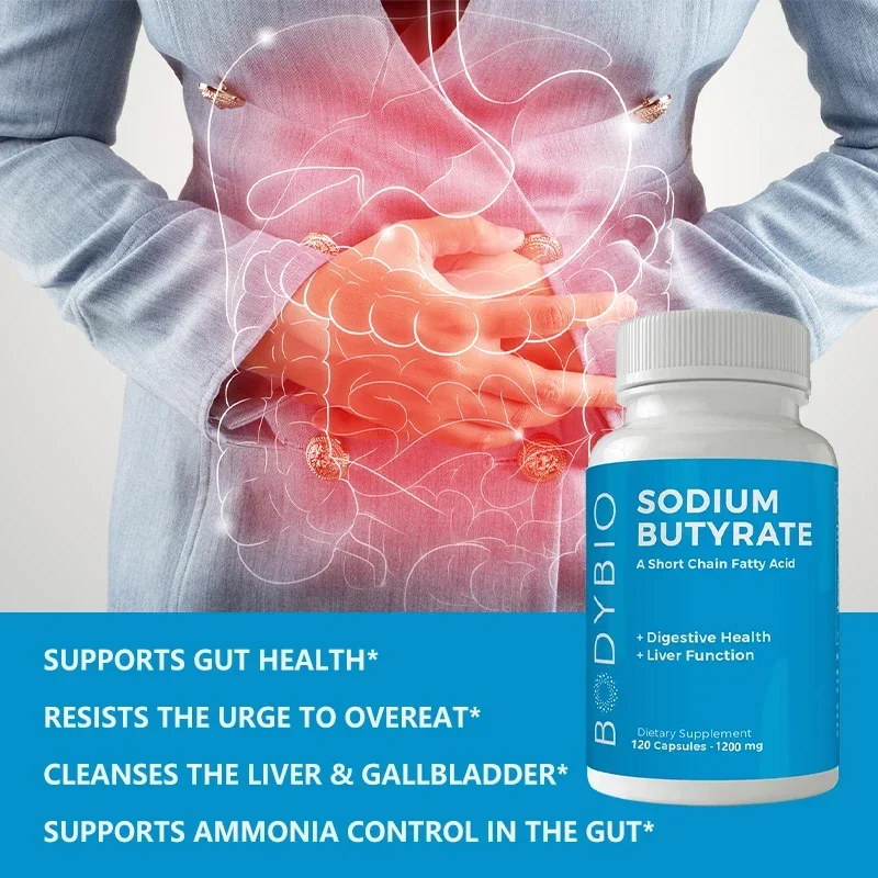 BodyBio, Sodium Butyrate, 120 Non-GMO Capsules, Keto, Vegan and Vegetarian Friendly, for Gut, Liver and Overall Health