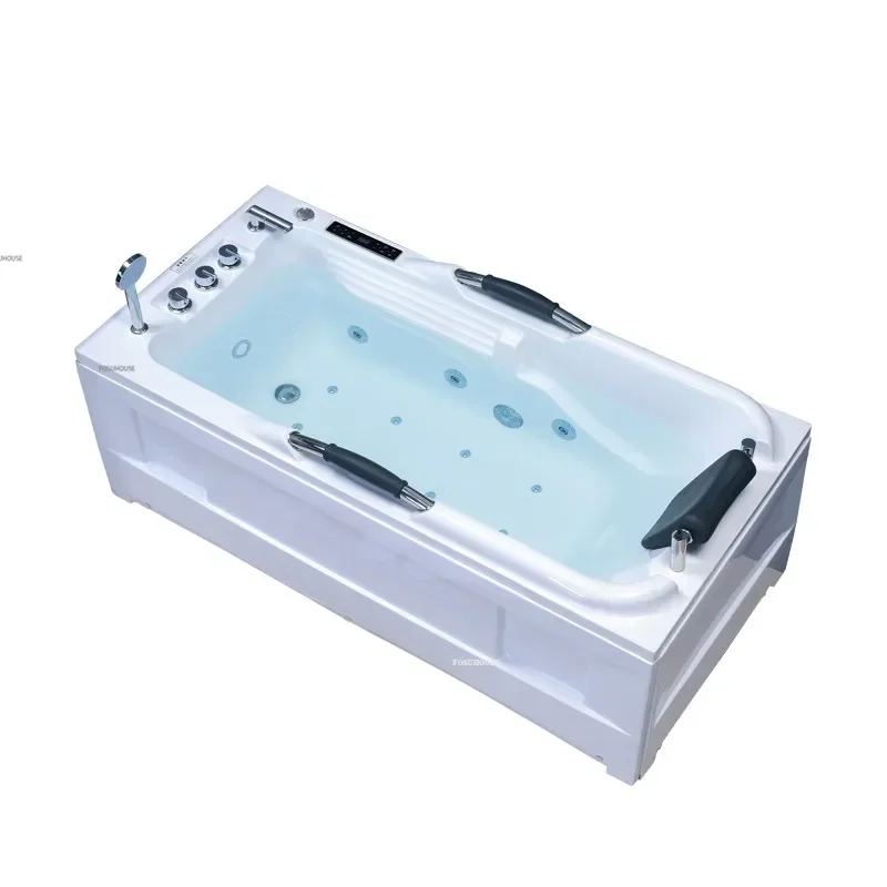 Light Luxury Massage Bathtub Acrylic Design Adult Bathtub with Grab Bars Small Apartment Bathroom Household Surf Jacuzzi X