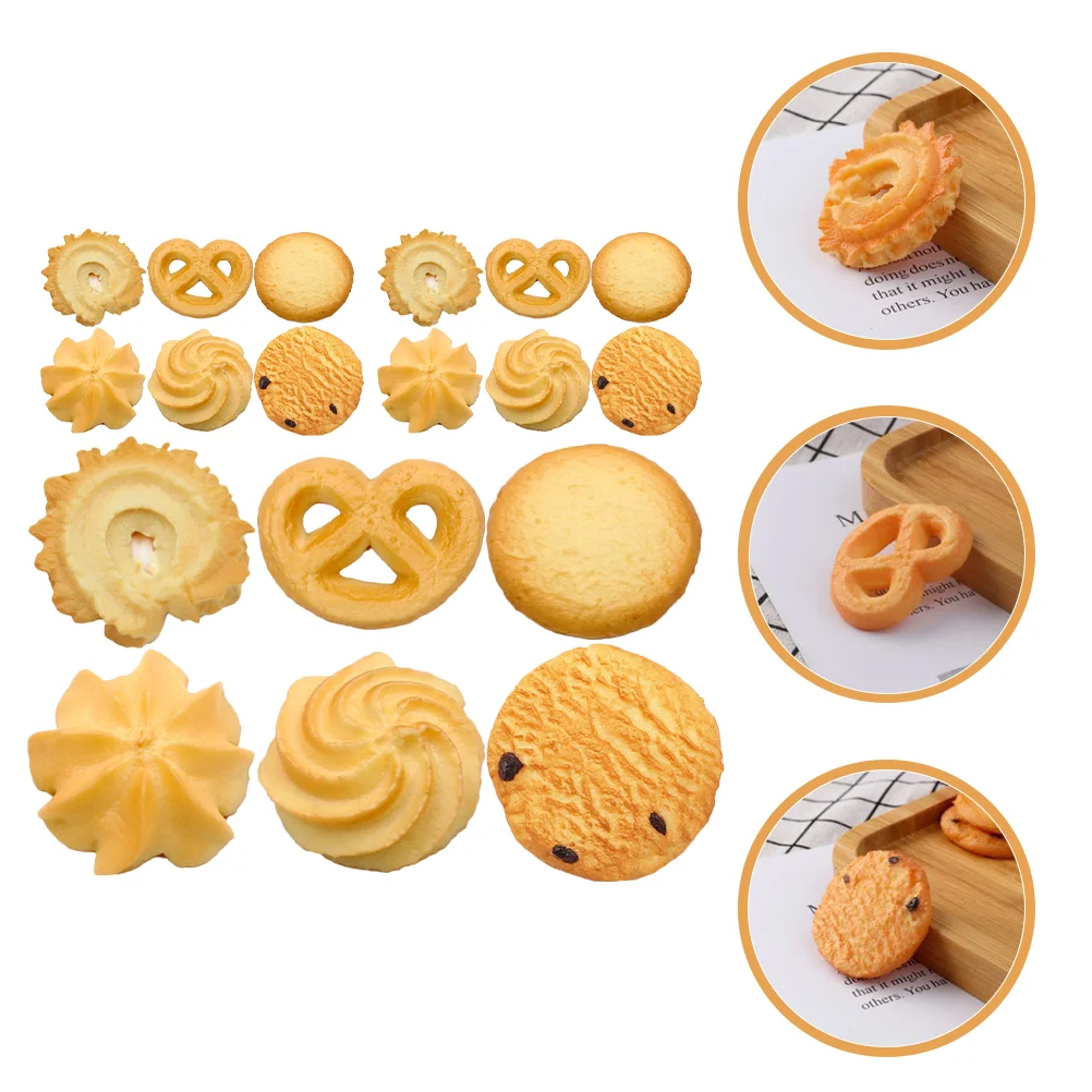 

18 Pcs Bread Cookies Model Artificial Simulation Fake Play Toy Food Plaything Realistic Biscuit Baby