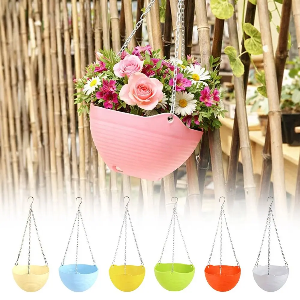 Durable Self-absorbing Hanging Basket Plastic Colorful Hanging Flower Pot Flowerpot Home Decor