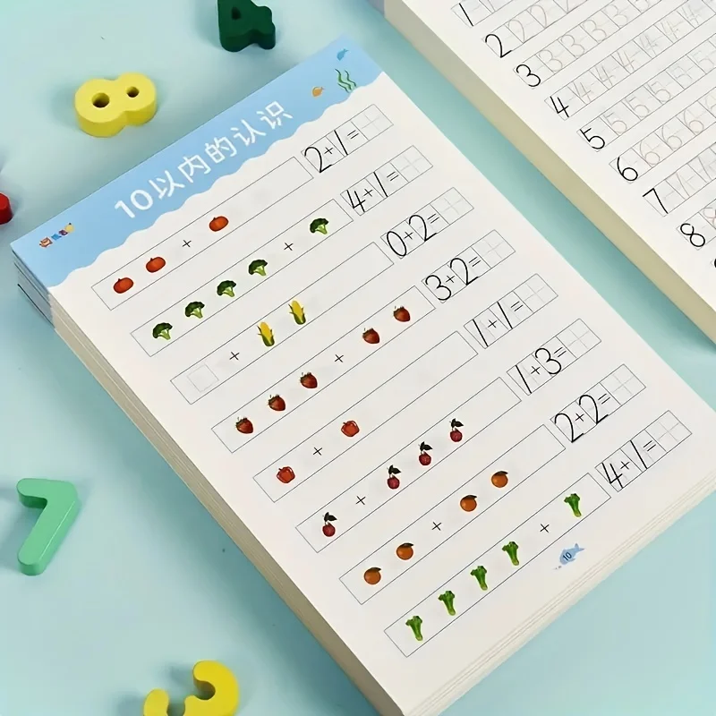 10/50/100 الرياضيات الكتاب المدرسي بالإضافة إلى بطاقة الطرح التدريس للأطفال الأطفال رياض الأطفال التعليم المبكر كتاب تمرينات