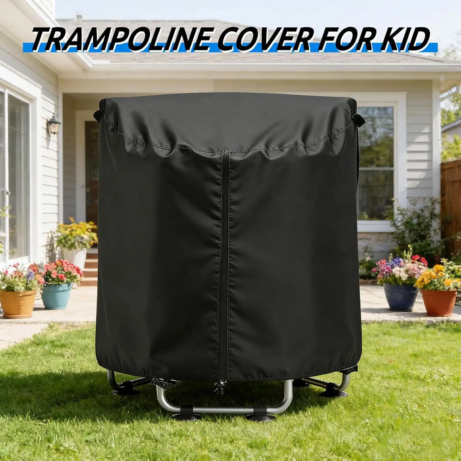 Heavy Duty Weather Resistant Trampoline Cover Outdoor Protector for Kids 55 Inch Backyard Round Trampolines