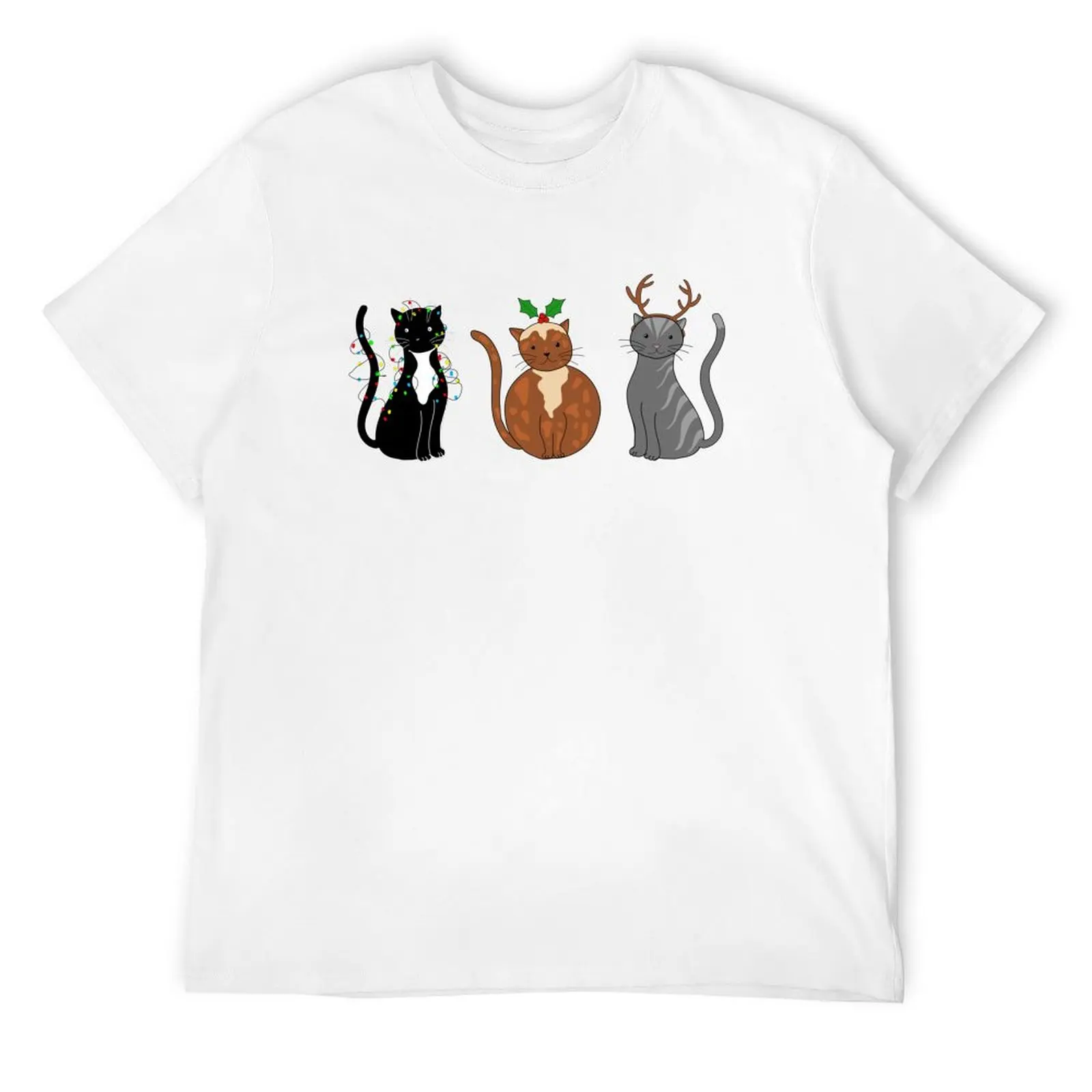 

Christmas cats T-Shirt sports fans korean fashion Luxury man T-shirts for men cotton