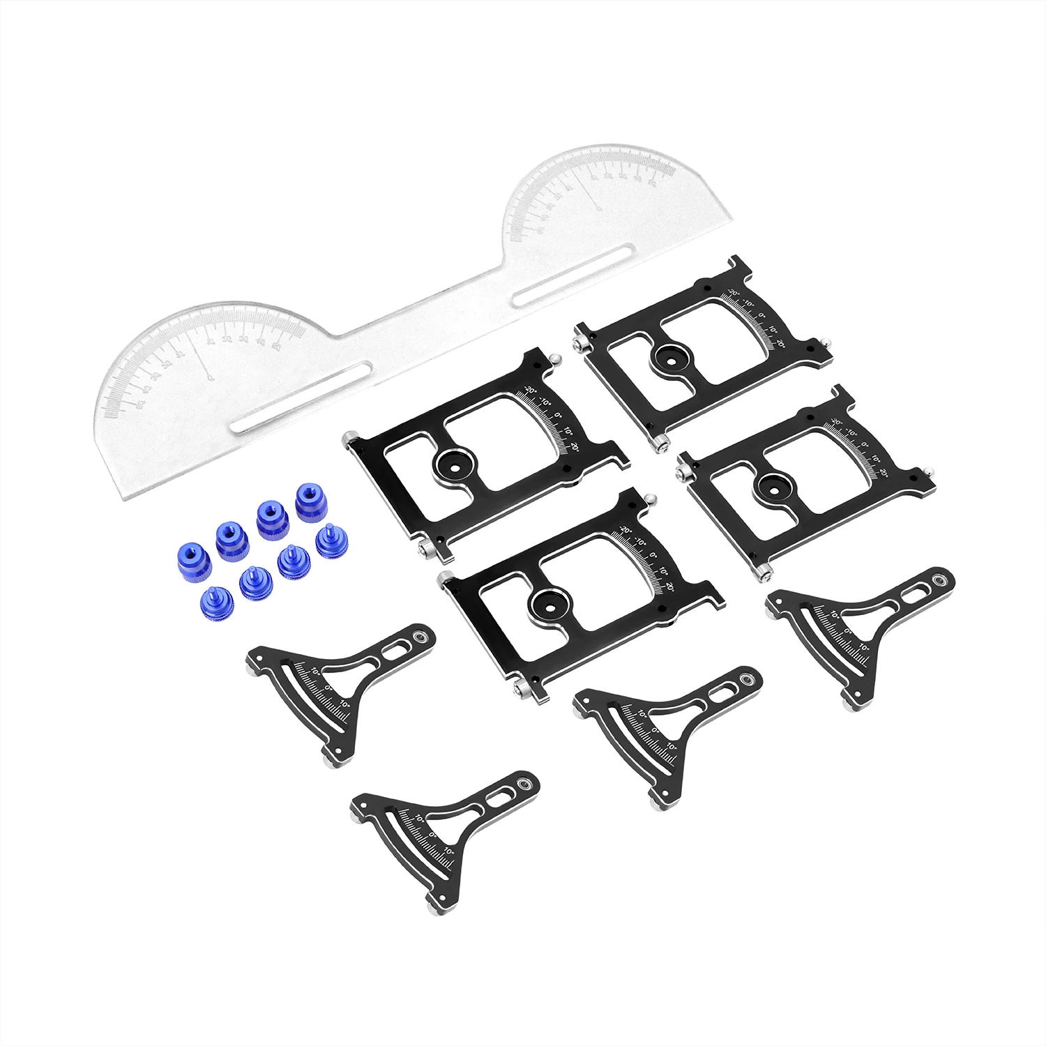 Aluminium Chassis Setup Systeem Meetinstrument Set Met Liniaal Sleutel Voor 1/10 Op ROAD Axiale SCX10 Capra TRX4 Yikong Upgrade