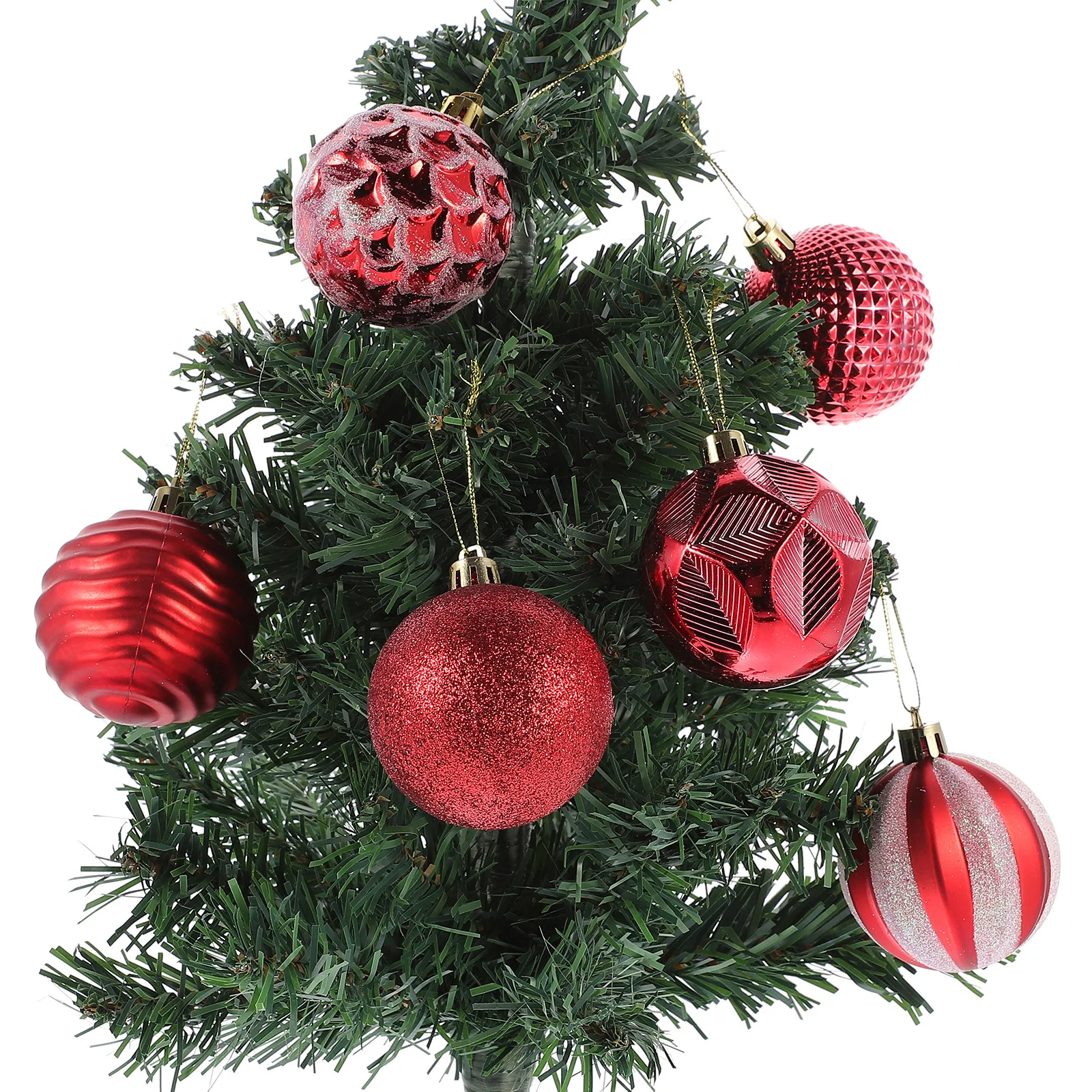 

12pcs Christmas Tree Ornament Balls Red Green Gold Xmas Hanging Decor For Holiday Party Home Decor Festive Supplies