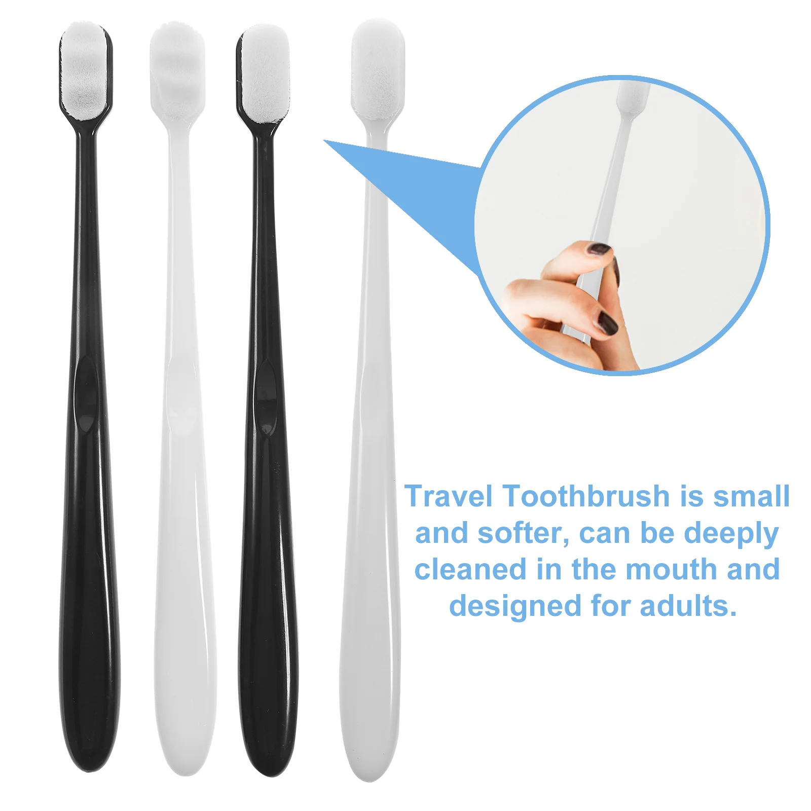 4 Pcs Soft Toothbrush Fine Bristles Aesthetic Dental Camping Toothbrushes Pp Extra Adult Travel for Adults Kids