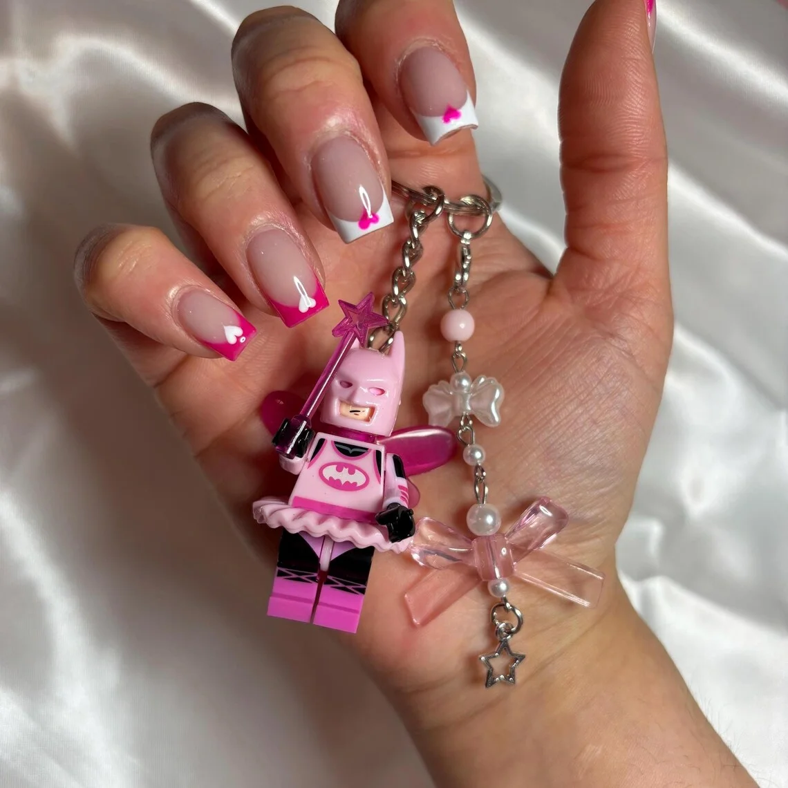 3D Minifigure Keychain - Pink Fairy Bat image 3