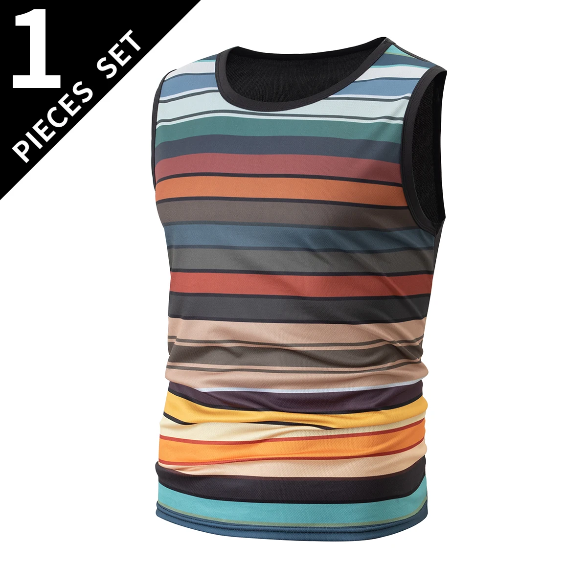 Men's Vest With Multi-Color Printed Fashionable Top, Youth Summer Multifunctional Sports, Sweat Absorbing And Comfortable