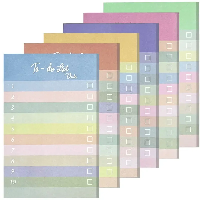 

50 Sheet Morandi color To Do List Sticky Notes Self-Adhesive Tearable Memo Pad Portable Daily Planner Grocery check List Notepad