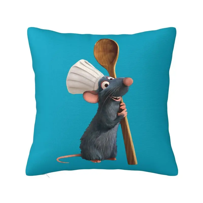 

Ratatouille Chef Remy Throw Pillow Case 40*40cm Decor Home Cushion Cover Velvet Polyester Pillowcase Double-sided Printing