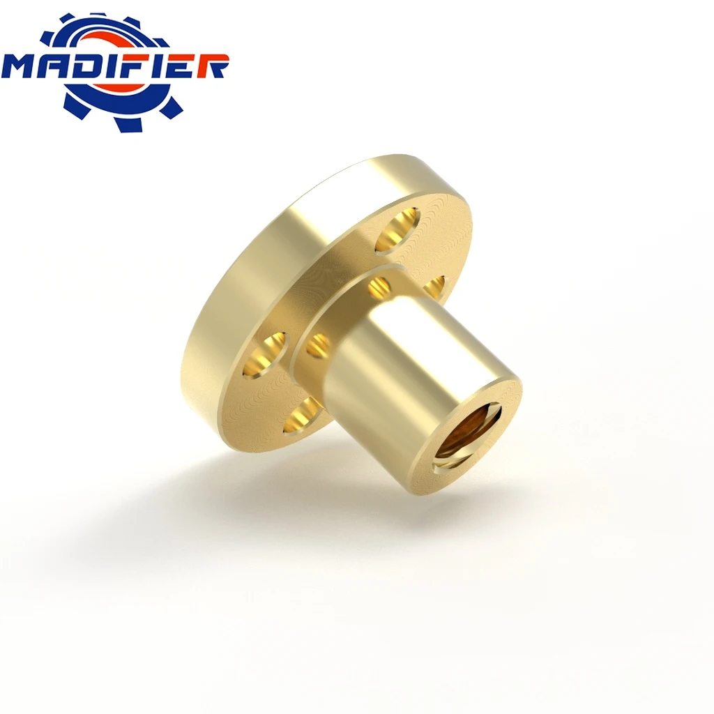 T6 Trapezoidal Screw Brass Copper POM Plastic Nut Pitch 1mm 2mm Lead 1mm 2mm 4mm 6mm 12mm  3d Printer Accesoires