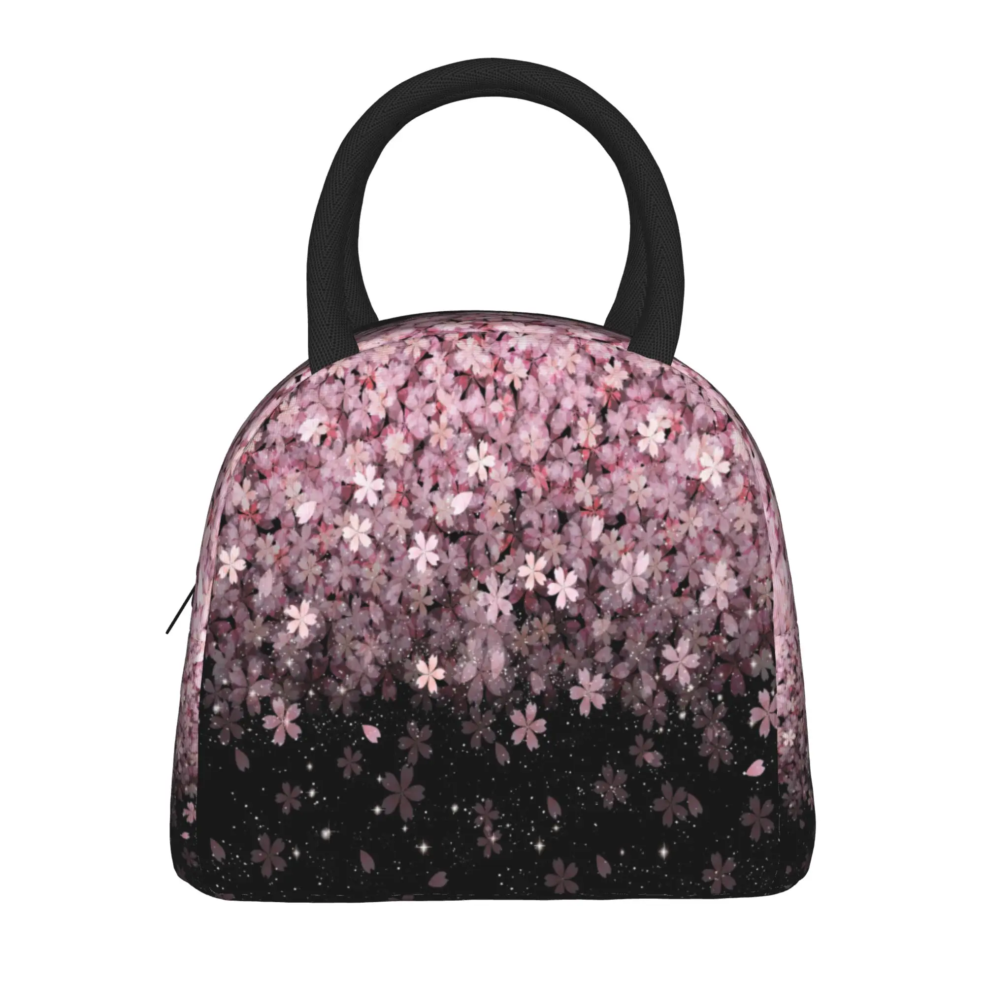 Japanese Sakura Cherry Blossom  Insulated Lunch Bag Cooler Bag Lunch Container  Portable Tote Lunch Box Food Bag Office  Travel
