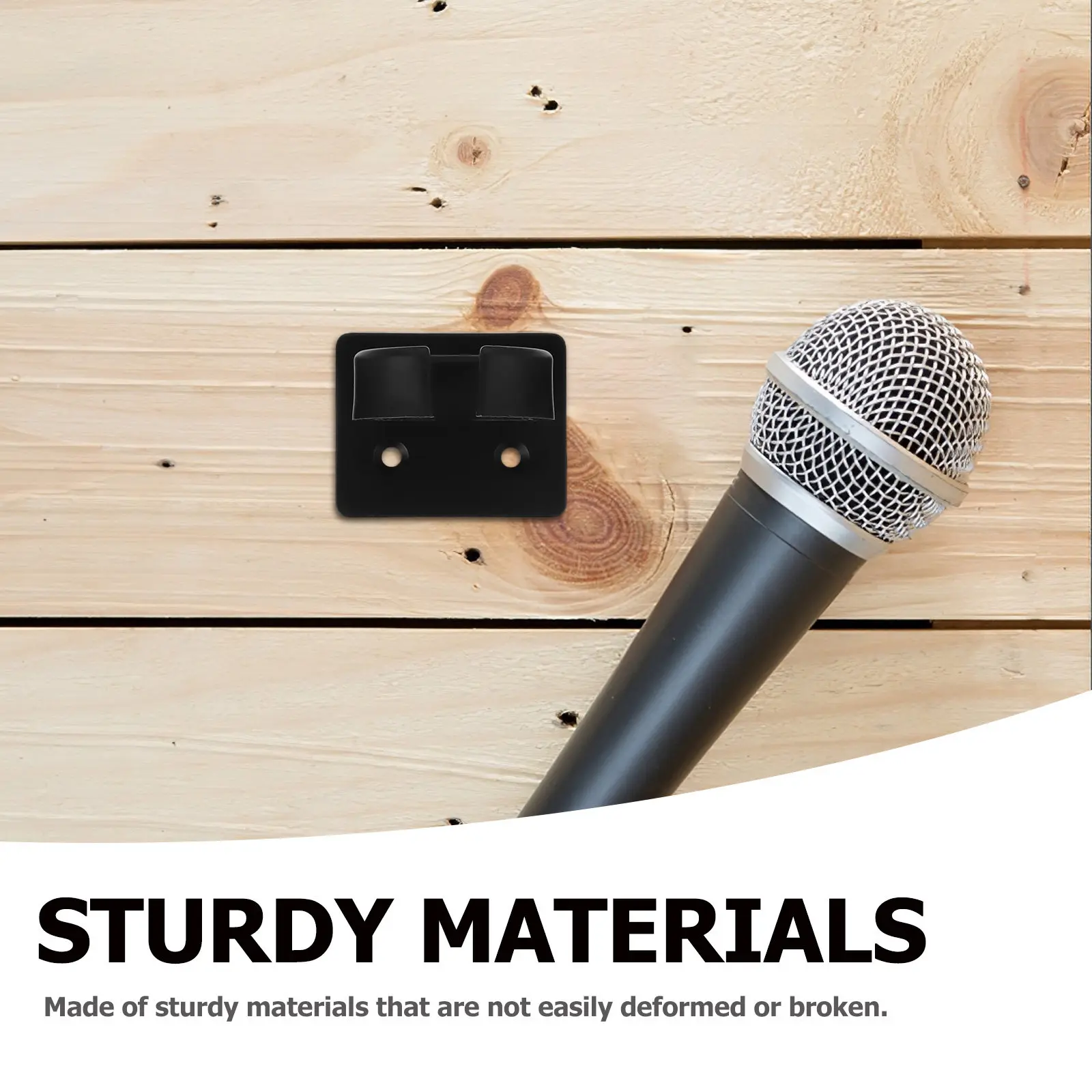 10Pcs Plastic Sturdy Square Microphone Clip Holder Wall Mount Microphone Holder For Office Worker Studio Karaoke