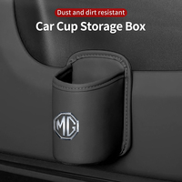 Car Door Water Cup Holder Back Seat Drink Rack Leather Storage Box For Morris Garages MG 6 3 5 7 TF ZR ZS HS GS GT RX5 RX8