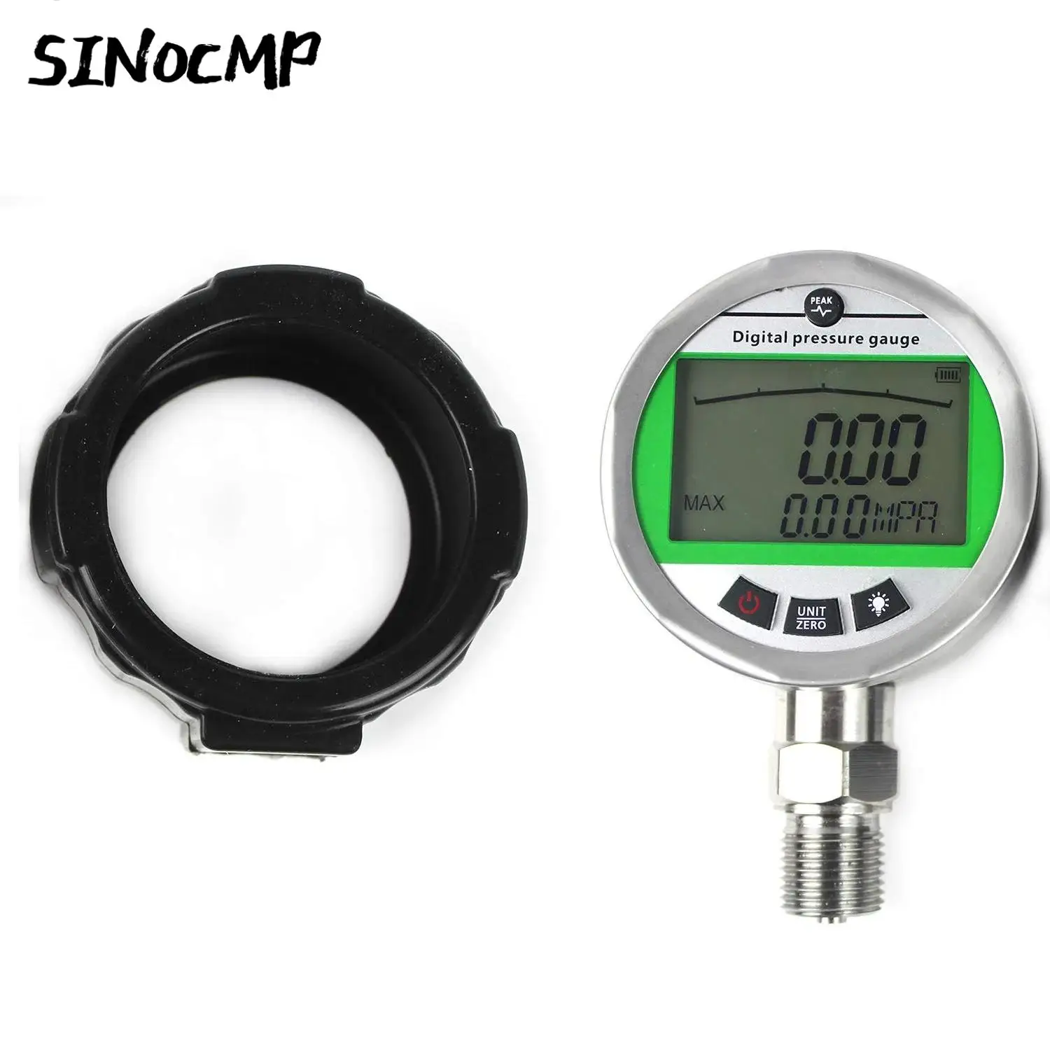

1 Pc Green Digital Display Meter 16MPA Dial 80mm 0.4% FS With NPT1/4 G1/2 Interface Backlight Hydraulic Gas 1 Year Warranty