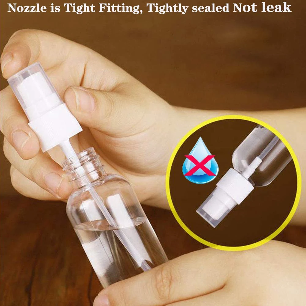 BAADE 50 قطعة 60 مل رذاذ عطر بلاستيكي شفاف زجاجة رذاذ فارغة صغيرة قابلة لإعادة الملء