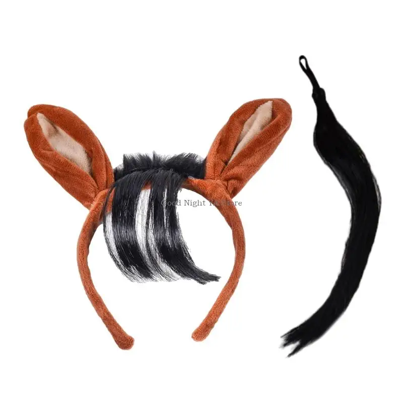 

Horse Animal Cosplay Outfit Horse Ear Headband for Kid Adult Halloween Cosplay
