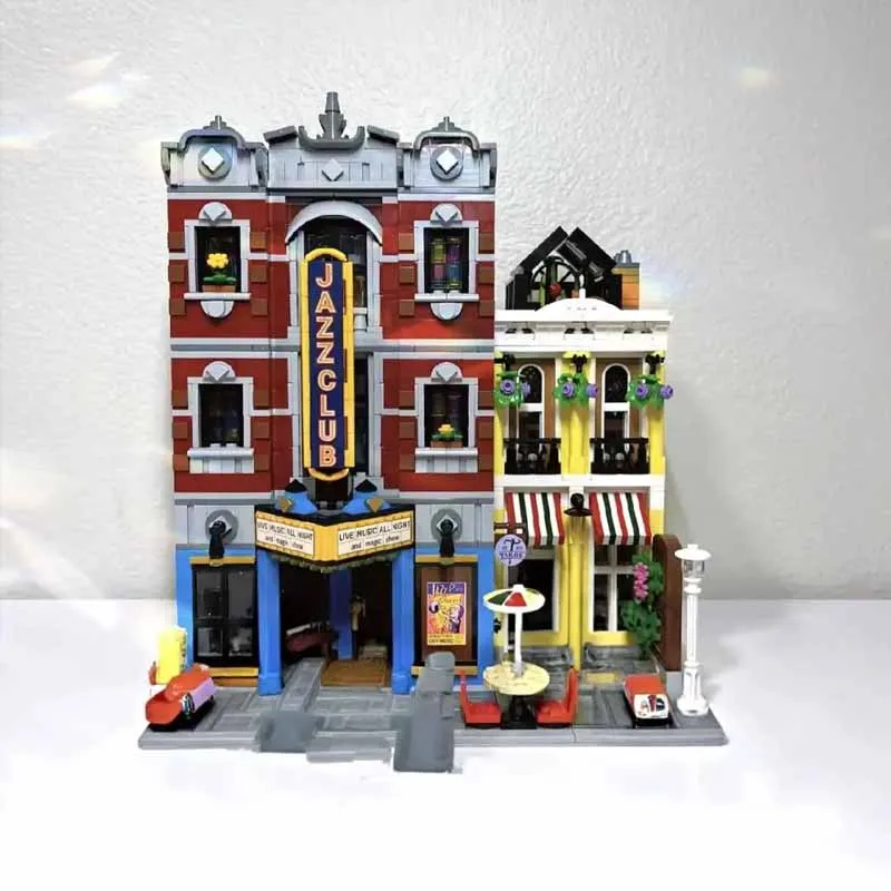 2899 Uds. Club de Jazz y Pizzeria Compatible 10312 bloques de construcción juguetes cumpleaños regalo de Navidad ciudad StreetView modelo DIY