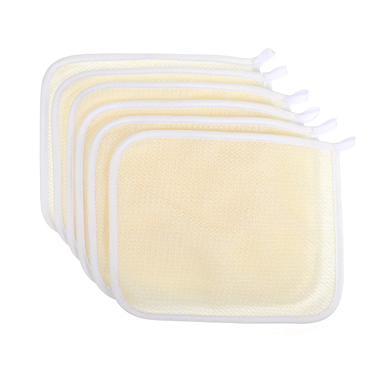 

6Pcs Nylon Bath Towels Exfoliating Shower Cloths for Deep Cleaning Body Face Scrub Towel Lightweight Packable for Outdoor Use
