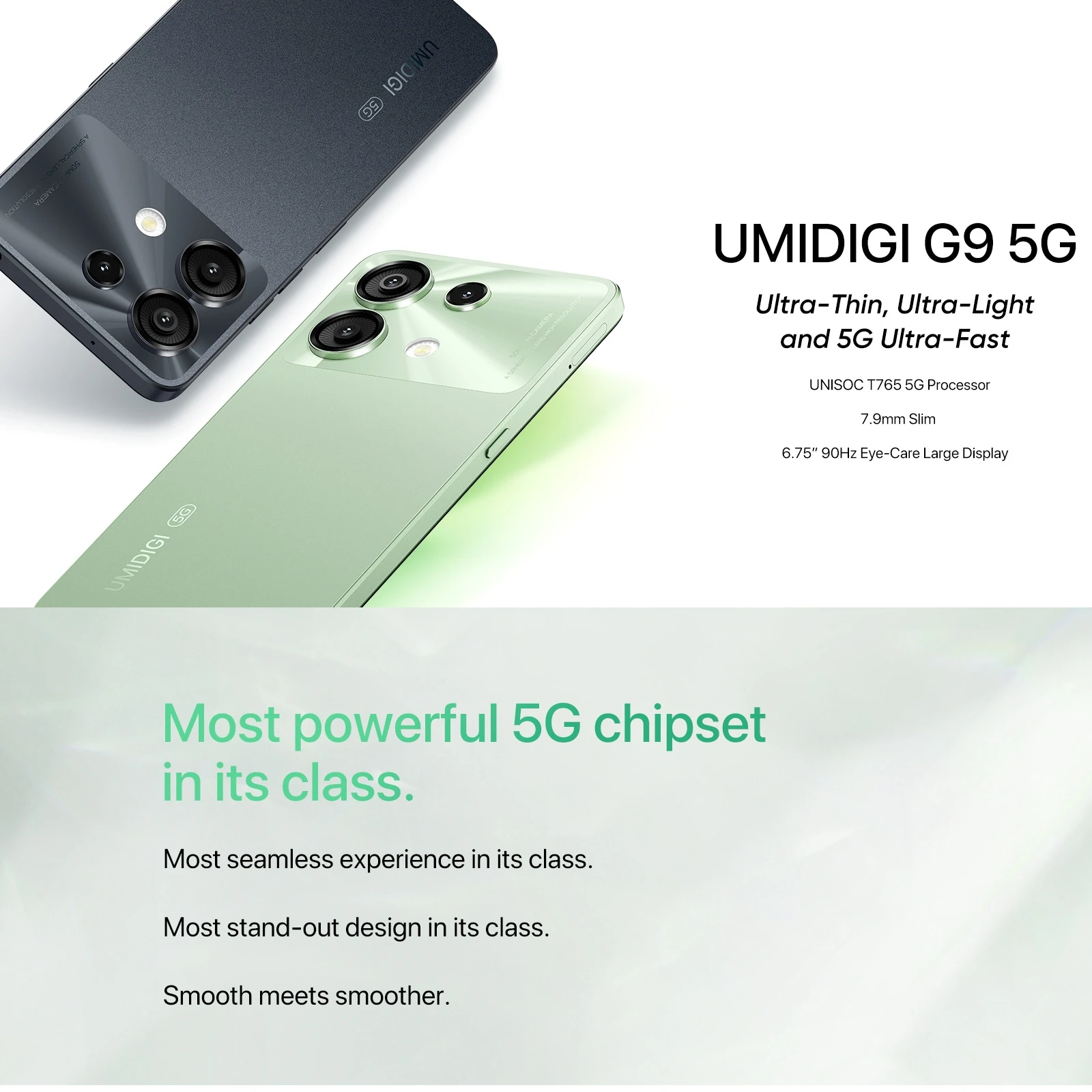 UMIDIGI G9 5G Smartphone 6.75” 90Hz HD+ Android 14 6GB+128GB UNISOC T765 Octa Core 5000mAh 50MP Rear Camera Cellphone