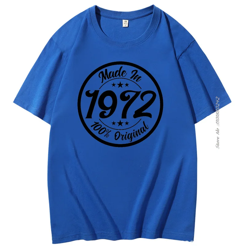 メンズ半袖Tシャツ1972,レトロプリント,コットン,ファッショナブル,原宿