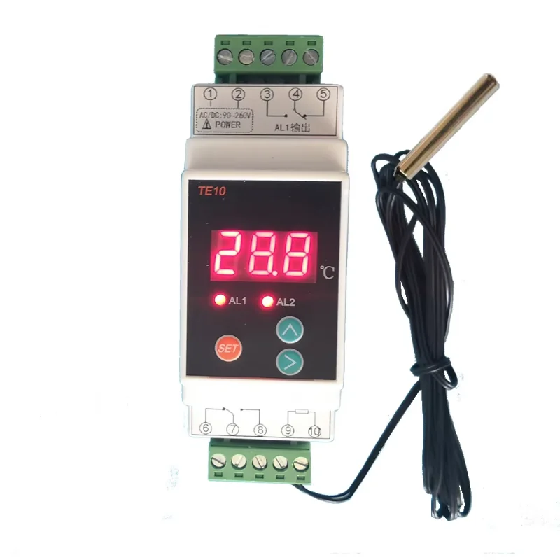 Rail Type Temperature Controller Temperature Controller Digital Display Adjustable Temperature Controller TE10