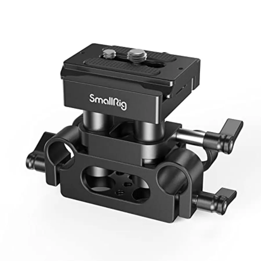 

Universal 15mm rail support system for camera rigs, aluminum alloy, black, enables rapid setup and secure rod mounting with qui