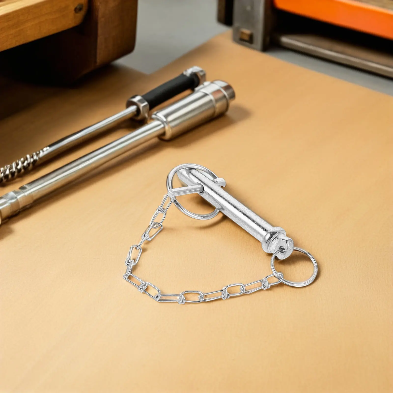 8000 Lbs Heavy Duty Trailer Hitch Pin with Chain Spring Secured Lock for Axle Mounting Towing Safety Jack Stand Replacement Rv
