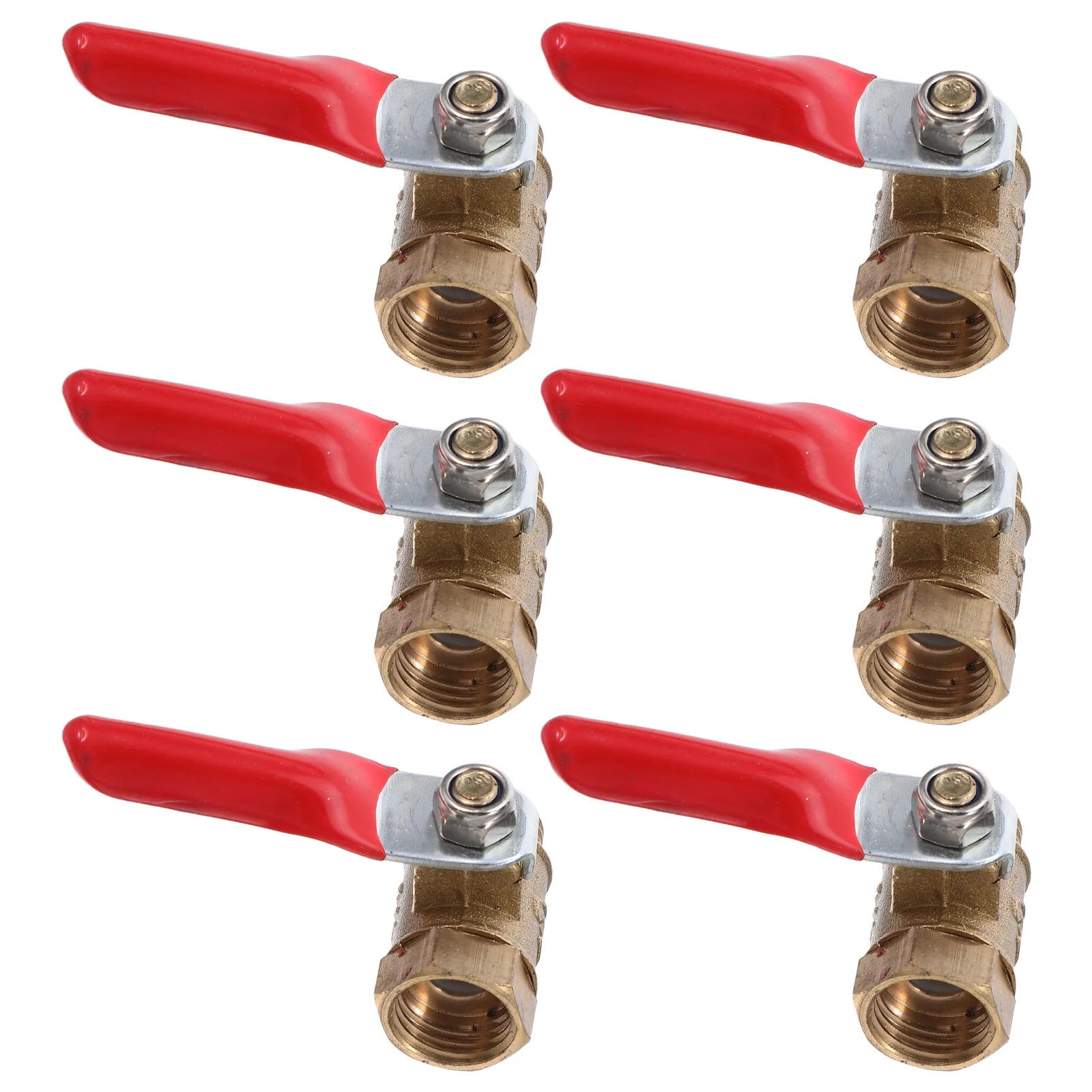 

6Pcs Mini Ball Valve Copper Npt Thread Shut-Off Valve Garden Hose Pneumatic Gas Pipe Water Control Ball Valves