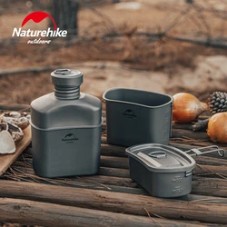 Naturehike 3 in 1 Kettle Set Titanium Pot Ultralight Folding Hanging Pot Picnic Set For Camping Outdoor Hiking Travel NH21CJ004